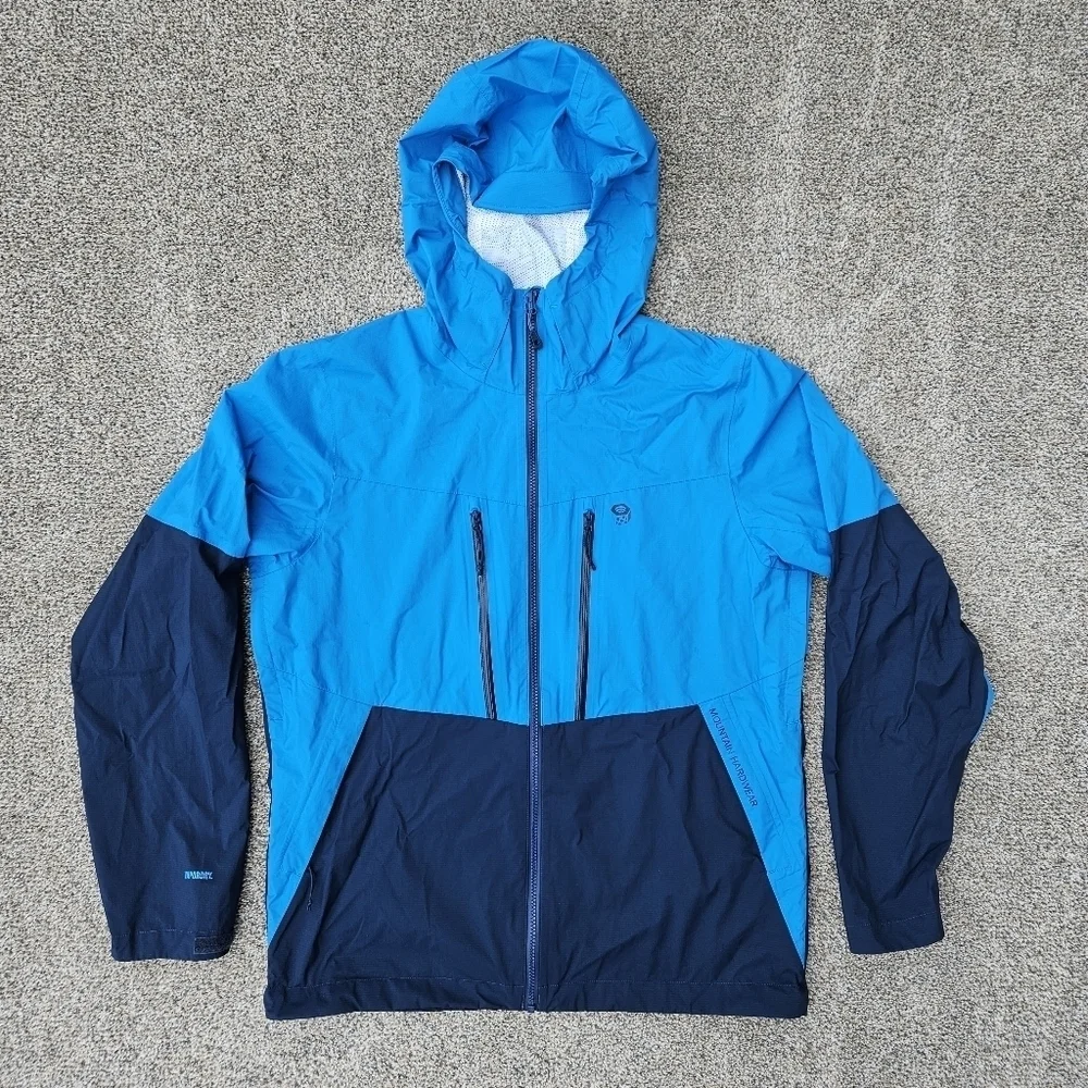 Mountain Hardwear ThunderShadow Jacket Blue Zip Up Coat Mens Size Medium